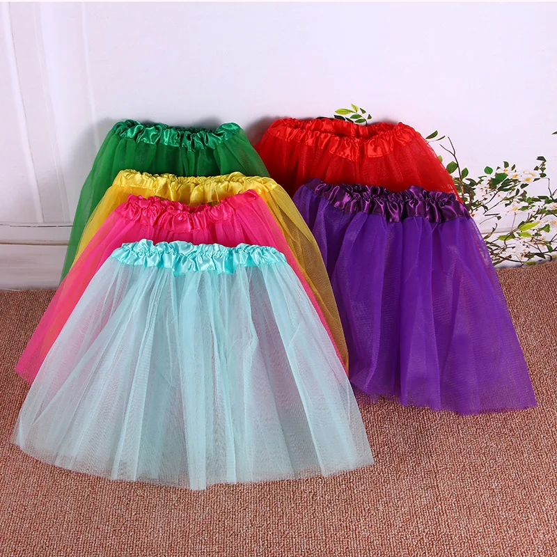 Girls dance skirt children\'s pettiskirt tutu skirt princess three-layer mesh short skirt girls\' wear Princess ballet tutu