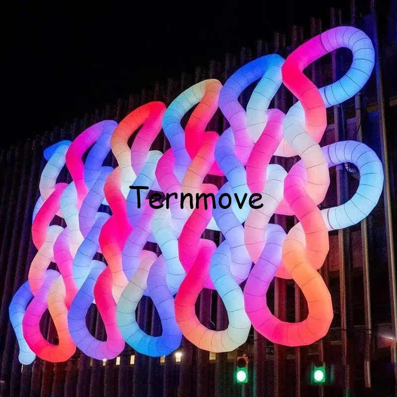 Inflatable led spider net inflatable colorful led light arch entrance air gate outdoor glow concert stage event decoration