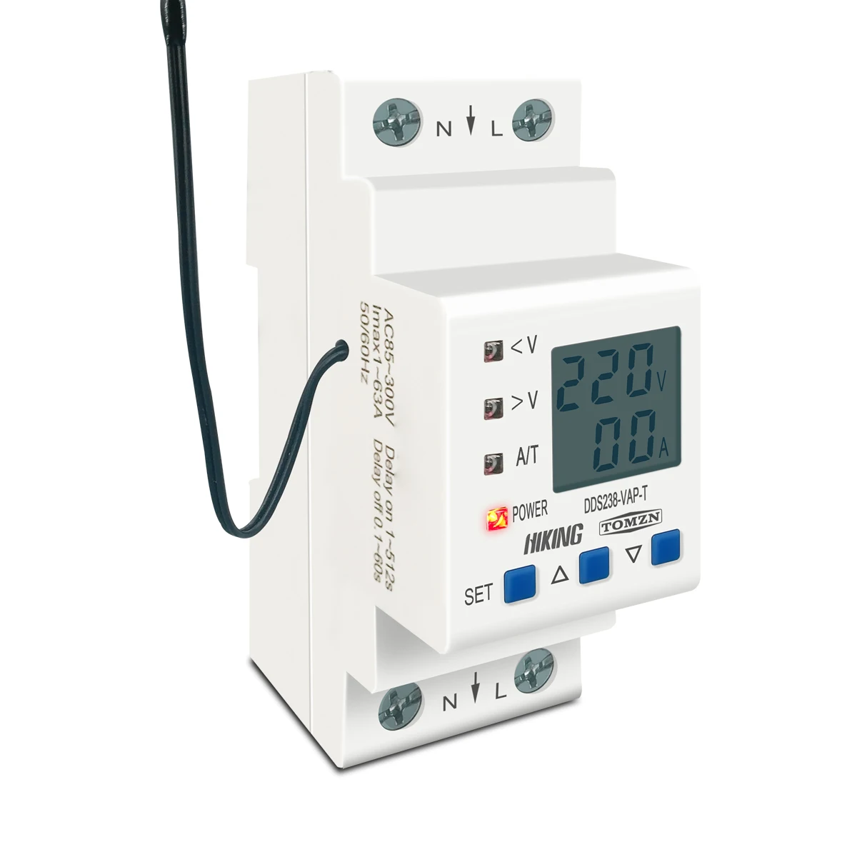 Din Rail Adjustable Over Under Voltage Protective Device Current Temperature Limit Protection Voltmeter Ammeter Kwh TOMZN