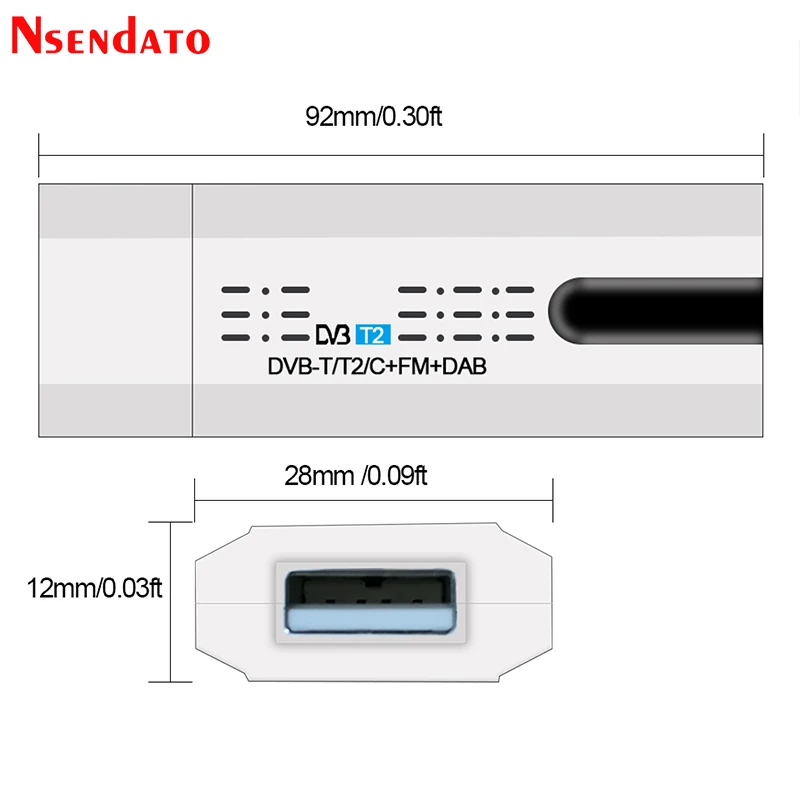 Digital satellite DVB t2 USB TV Stick Tuner with antenna Remote HD USB TV Receiver DVB-T2/DVB-T/DVB-C/FM/DAB USB TV Stick For PC