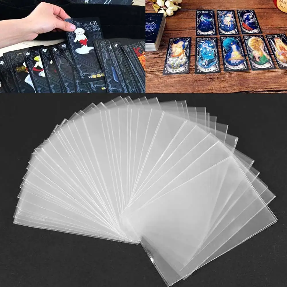 100Pcs Transparent Card Sleeves Magic Board Game Tarot Poker Cards Protector Bag 65*90mm 60*9mm 45*70mm 69x120mm