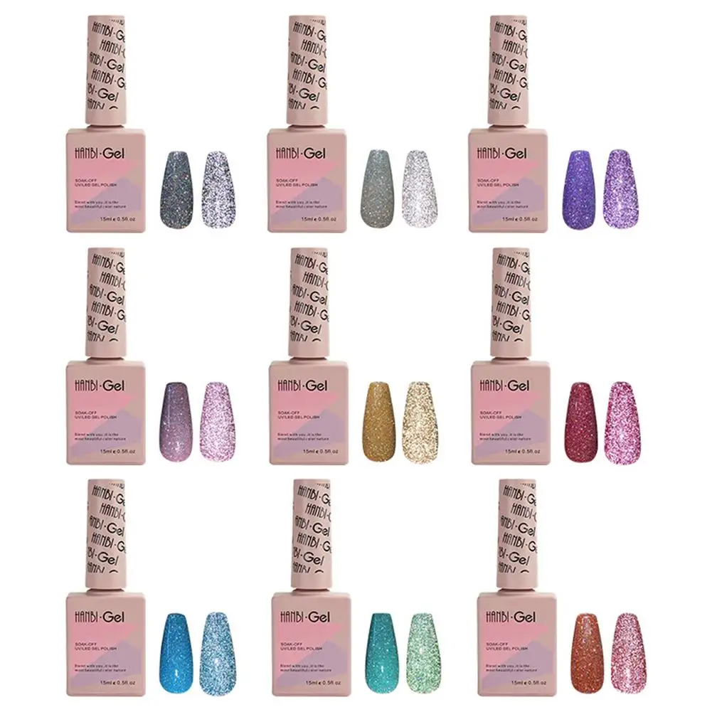 Nail Polish Pastel Painting Reflective Glitter Gel For Nails Art Diamond UV Gel Hybrid Soak Off UV Gel