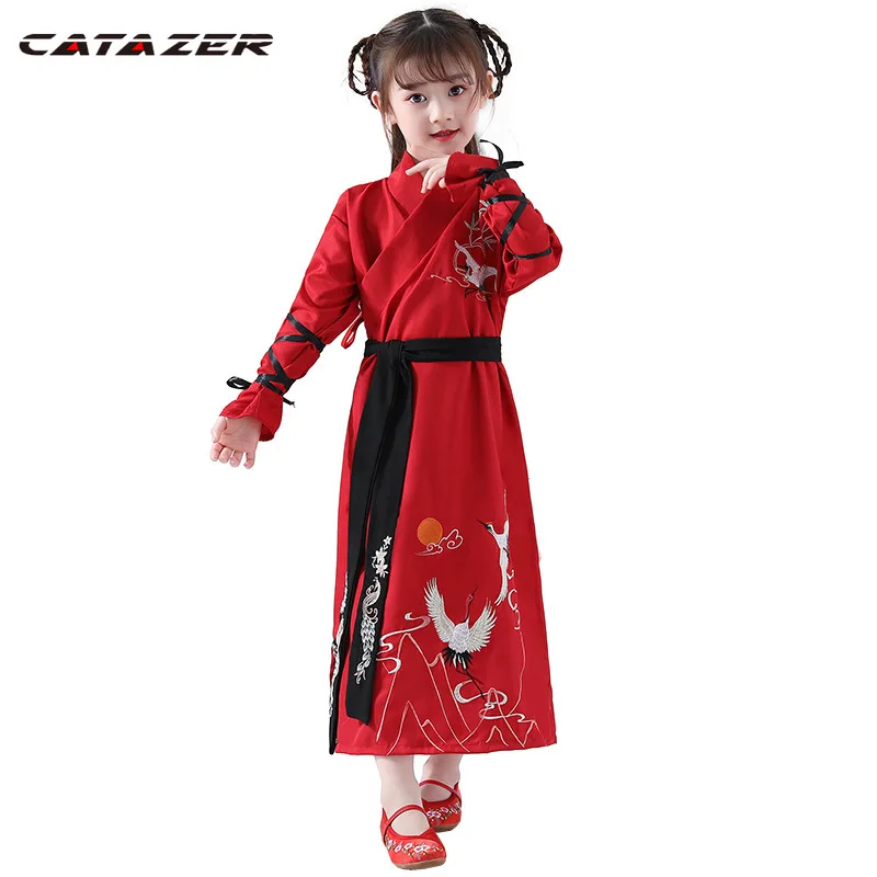 

Child Hanfu Traditional Chinese Dance Costume Girl Boy Tang Dynasty Embroidery Dress Child Clothing Folk Kungfu Children Ancient