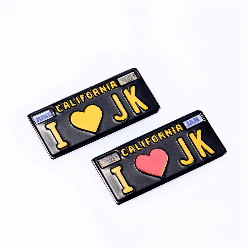 DC 2PCS 1/10 3D Three-dimensional Metal American License Plate 1960 Classic Retro California I LOVE JK RC Car Parts  rc carros