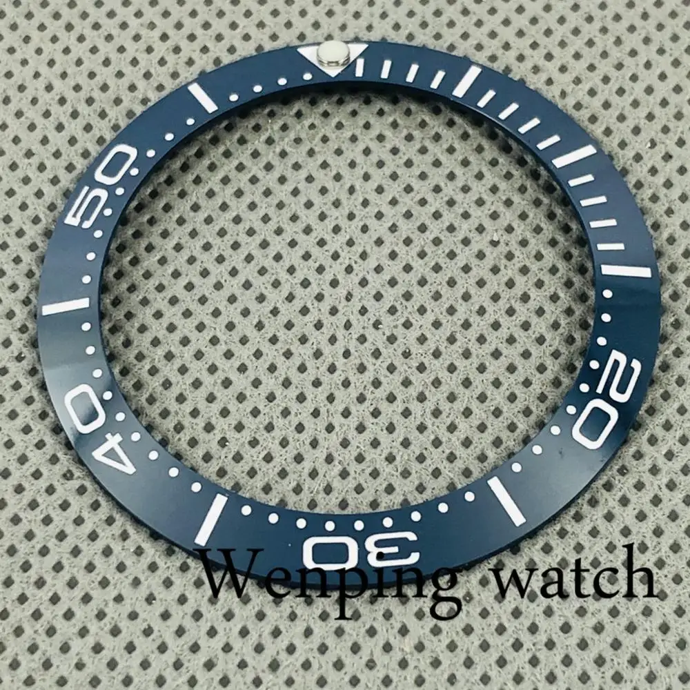 New 40mm high quality green/blue ceramic bezel Insert fit 43mm watch case mens watch bezel