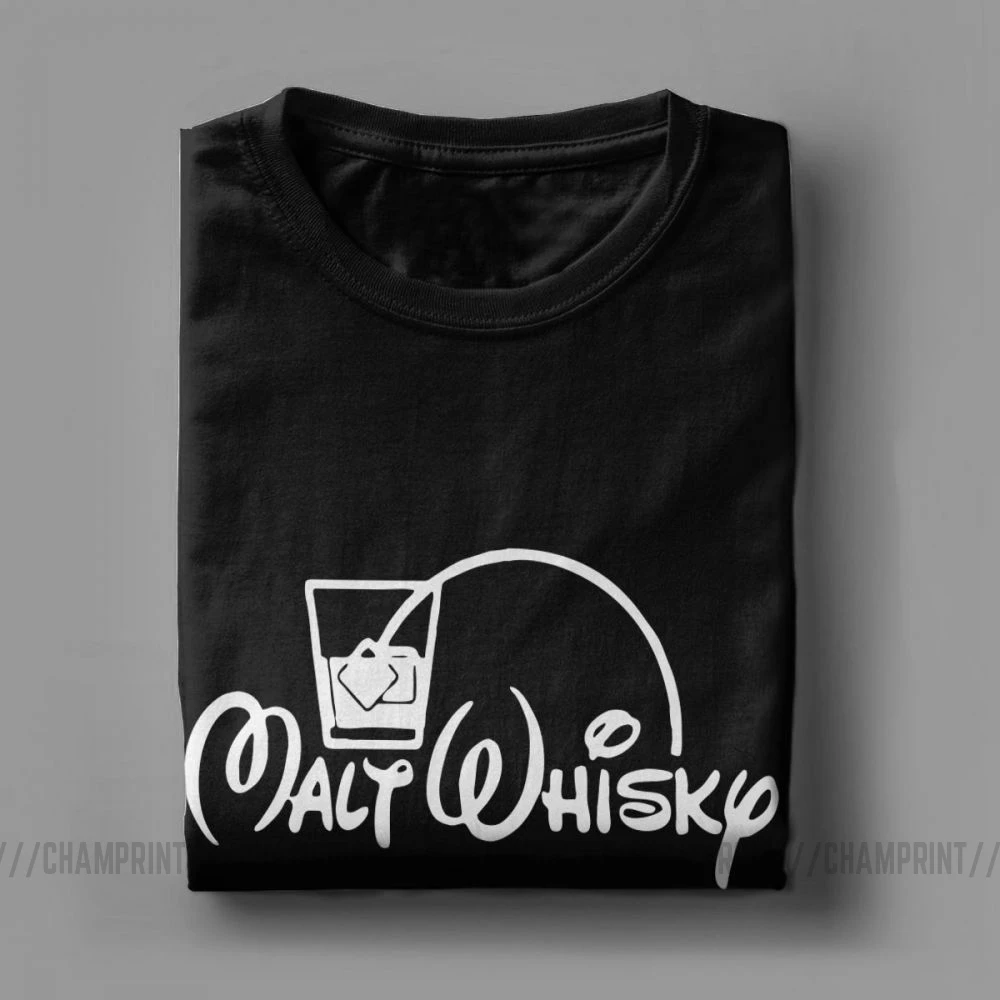 Malt Whiskey T-Shirt Men Corn Whisky Drink Liquor Bar Alcohol Short Sleeve Funny Tees O Neck 100% Cotton Tops T Shirt Plus Size