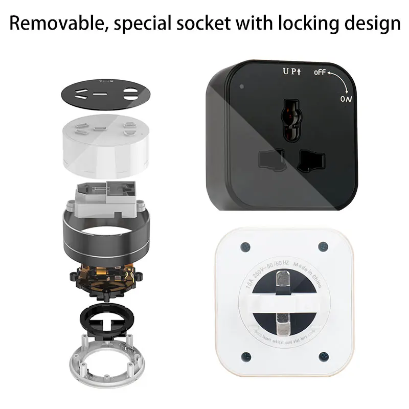 Track socket 3P universal Usb Charger Adapter Power Track Moveable Wireless New Type Kitchen Desk Hidden Socket Module