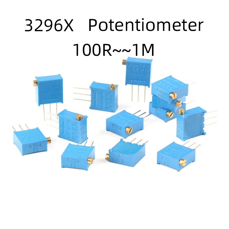 Potenciómetro resistente a la resistencia Ohm, recortadora de 1K, 2K, 5K, 10K, 20K, 50K, 3296 K, 100K, 200K, 1M Ohm, 100R, 200R, 500R, 500, 3296X,