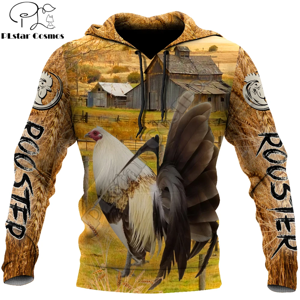 

Farm Rooster Pattern 3D All Over Printed Autumn Men Hoodies Unisex Casual Pullover Zip Hoodie Streetwear sudadera hombre DW0583