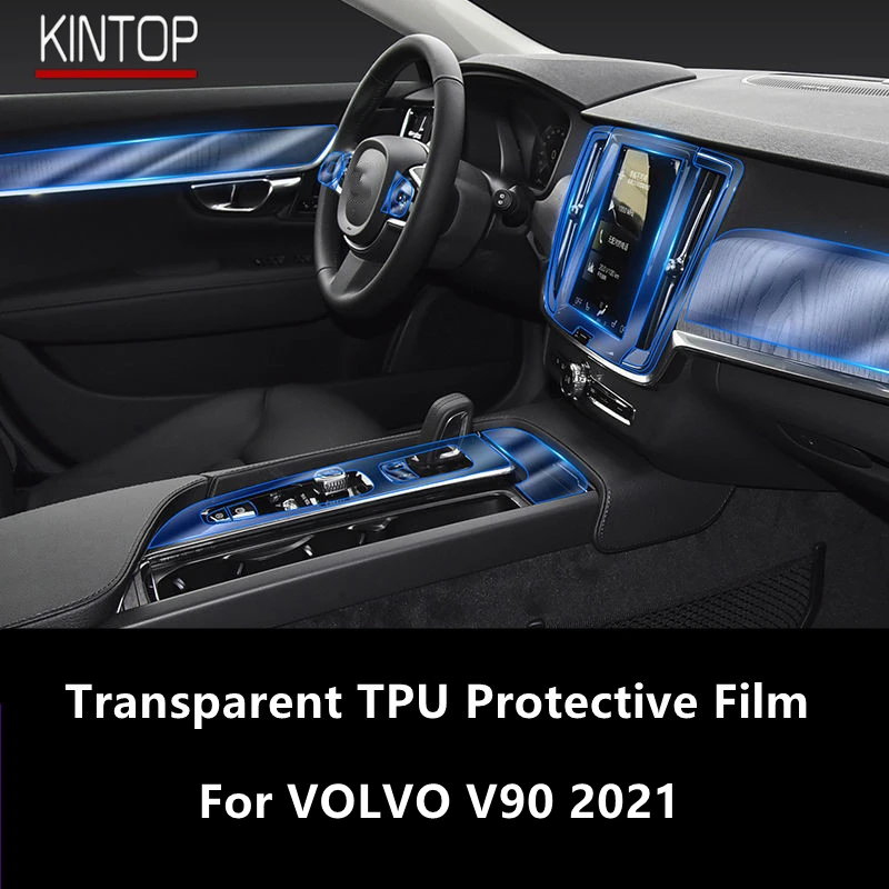 

For VOLVO V90 2021 Car Interior Center Console Transparent TPU Protective Film Anti-scratch Repair Film Accessories Refit