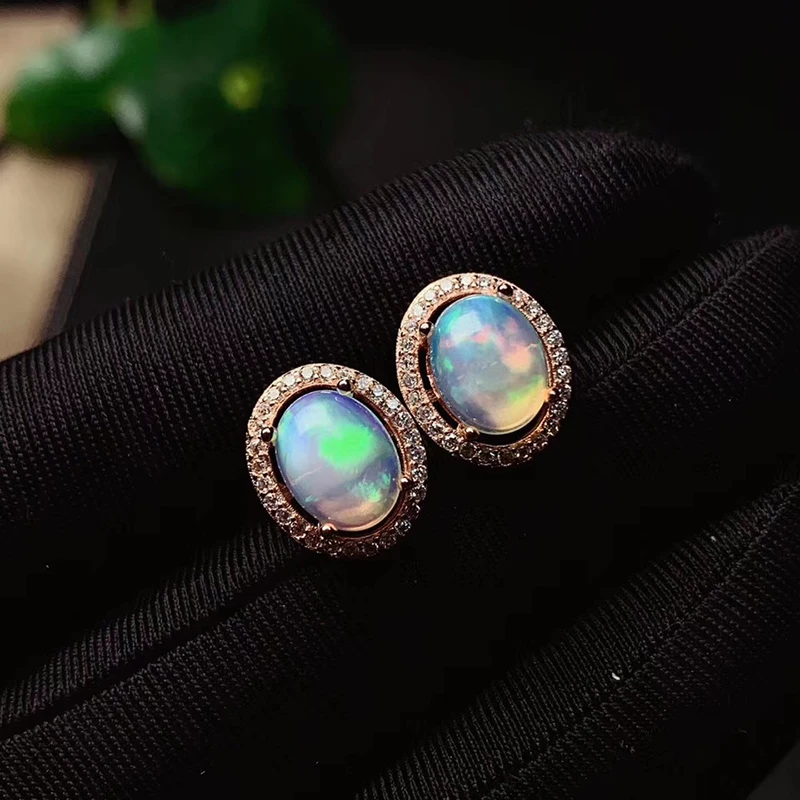CoLife Jewelry 100% Natural Opal Earrings 5*7mm 100% Real Australia Opal Earrings Fashion 925 Silver Opal Jewelry