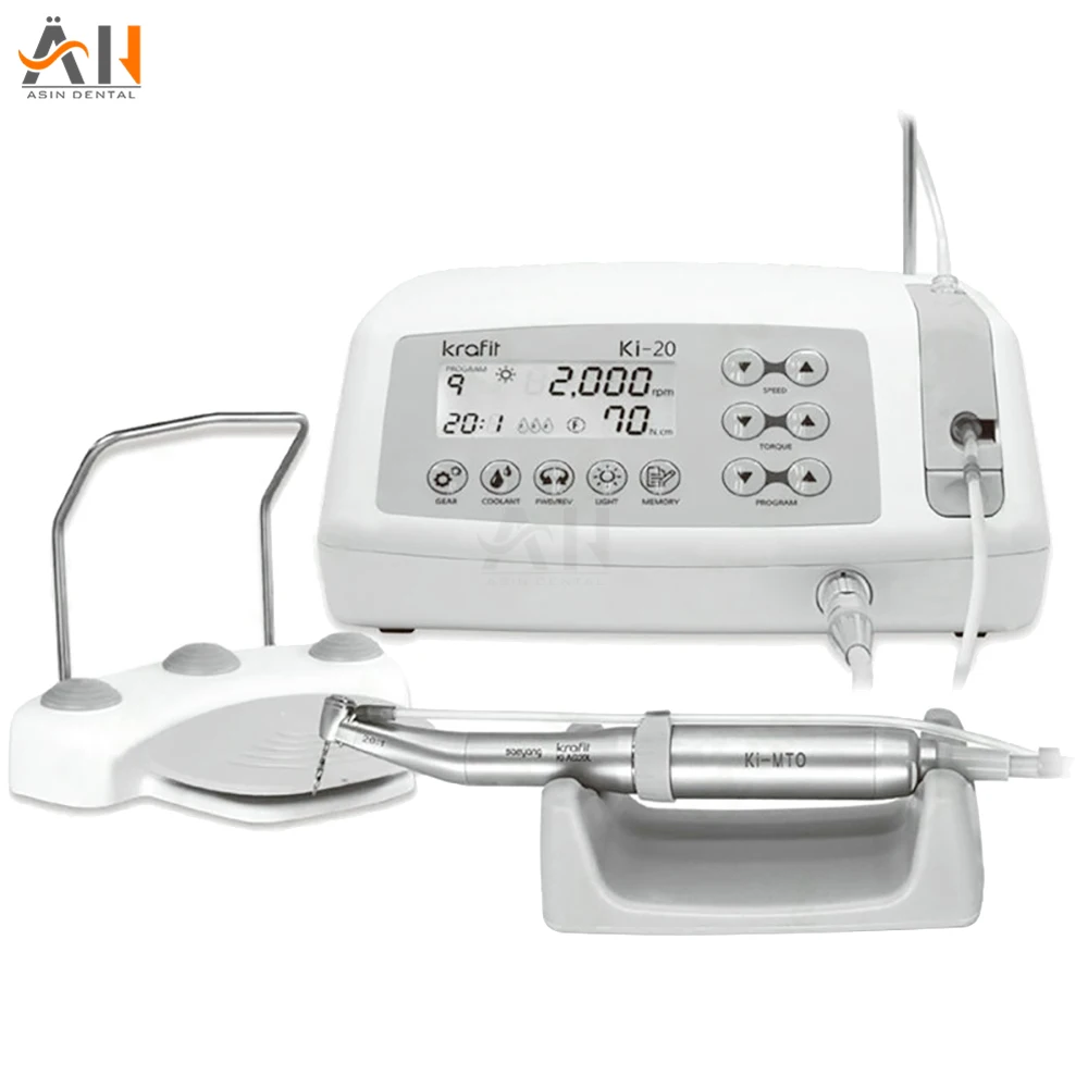 Dental implant motor machine Korea original ki-20 implant system dentist equipment with 1 pcs LED contra angle handpiece kit