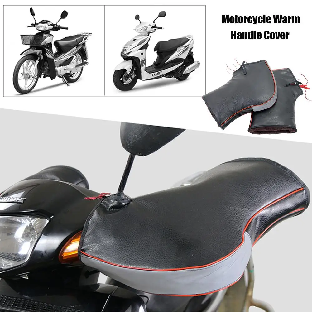 Motorcycle Handlebar Warm Handlebar Glove Waterproof Windproof Warm Handlebar Cover Winter Cold-Proof Warm Glove 1 Pair