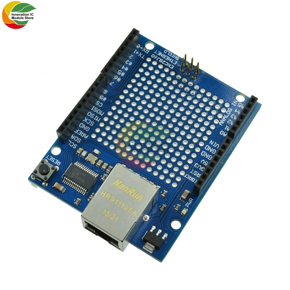 Ziqqucu ENC28J60 Network Module IoT Development Board Circuit Expansion Board SPI RJ45 for Arduino IoT Network Server Module