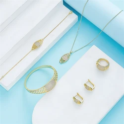 2023 jewelry set gold color necklace earrings Ring for women brida jewelry set Morocco gold color jewelry set