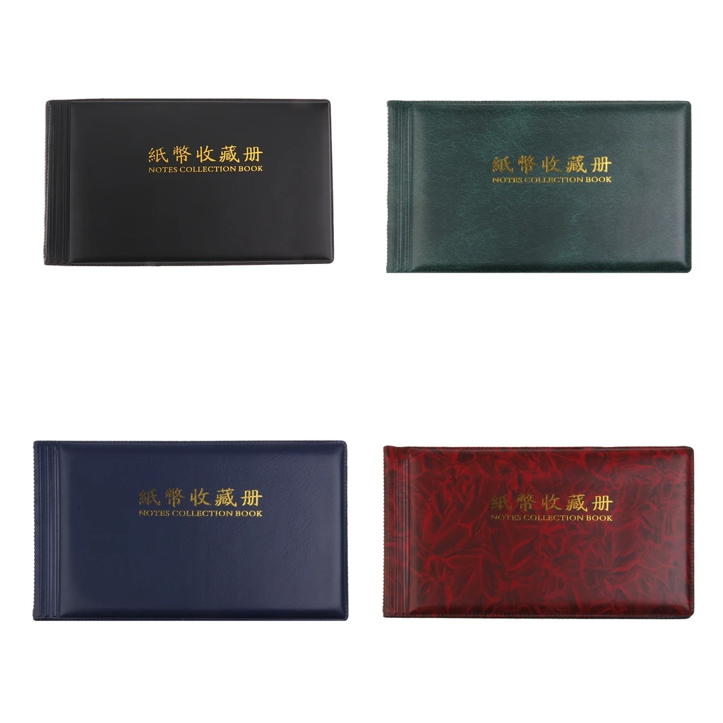 30 sayfa 60 cepler kağıt para albümü toplamak kitap banknot, faturalar, dolar, dünya para birimi, PU deri kılıf