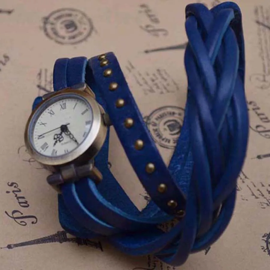 Shsby Neue Roma Vintage Rindsleder Spiralförmig Gewickelte Armband Römischen Ziffern Weave Geflecht Uhr Frauen Lederband Uhren
