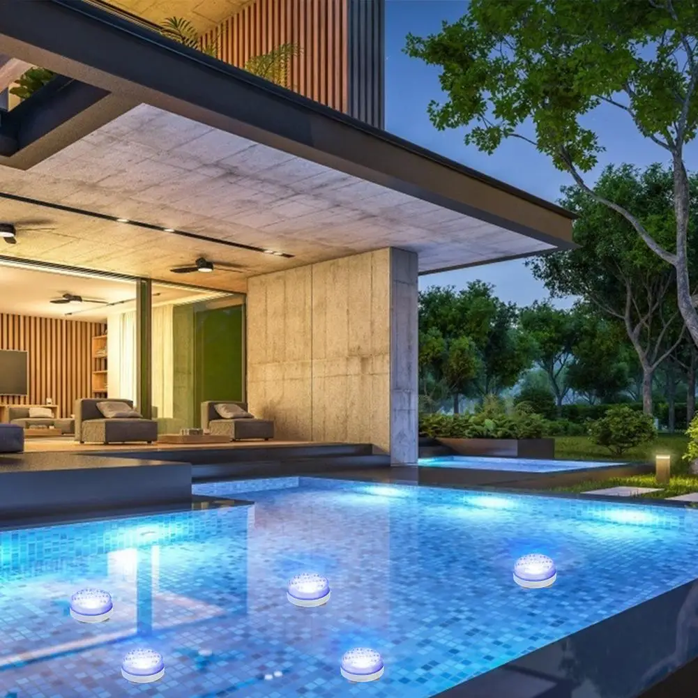 13led luz de mergulho 16-color controle remoto piscina lâmpadas à prova dwaterproof água luzes festivas com 4 copos de sucção ímã