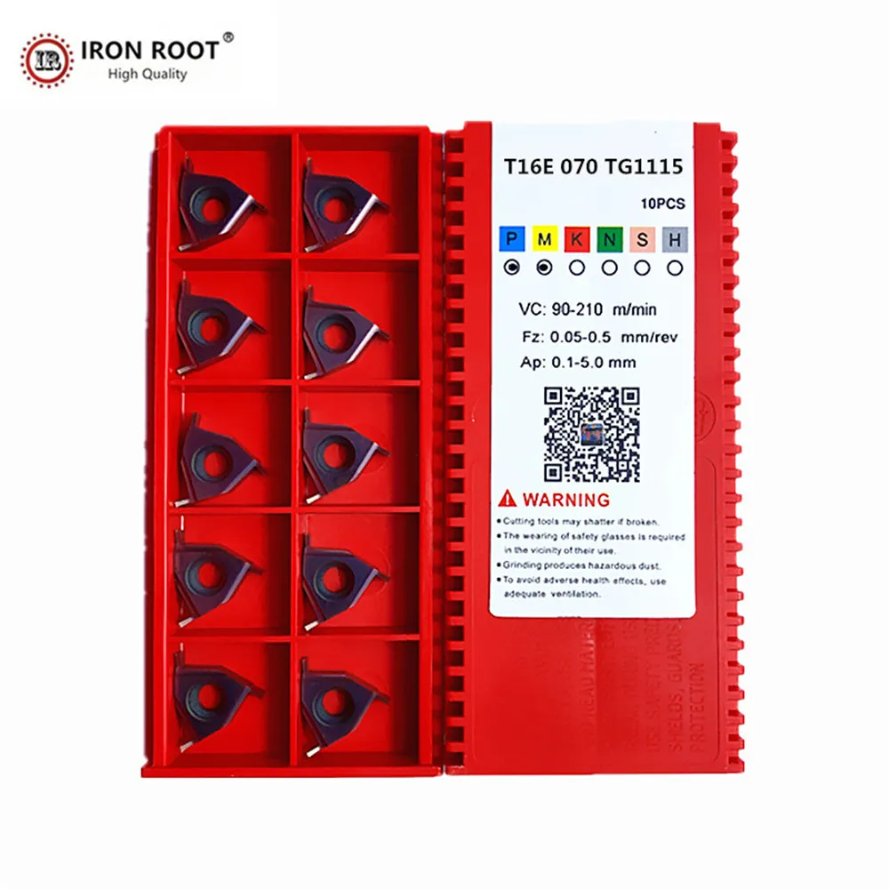 IRON ROOT Grooving Inserts T16E050,T16E070,T16E170 TG1115 CNC Lathe Turning Tools Grooving Carbide Inserts for SER/L Tool Hold