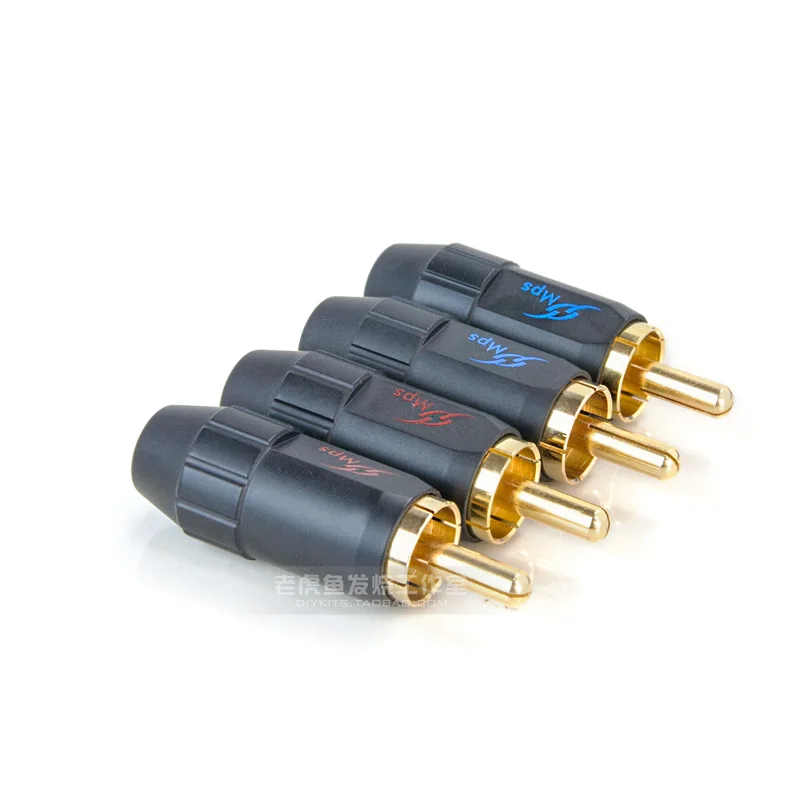 1pcs/1pair/1box(4pcs) RCA plug Fish-4B MPS Taiwan original pure copper gold-plated DIY audio wire diameter 4mm