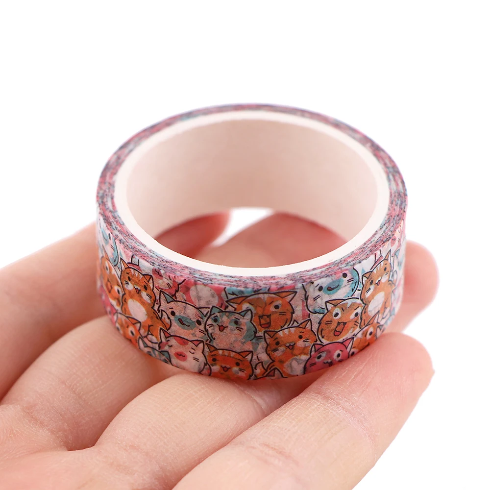 Flyingbee 15mmX5m القط اللوحة اشي الشريط مجموعة لاصق لتقوم بها بنفسك لاصقة تزيين سكرابوكينغ مذكرات القرطاسية العرض X2305