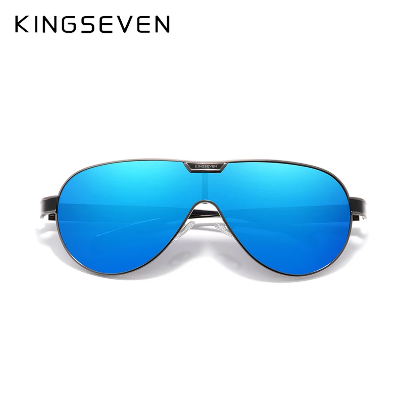 Kingseven-óculos de sol unissex n7762, modelo novo, polarizado, lente espelhada, proteção uv, aço inoxidável