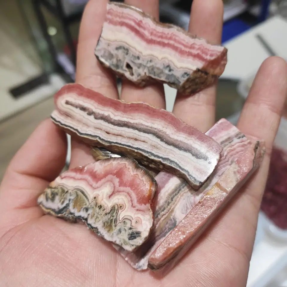 

1pc Natural Rare Red Rhodochrosite Polished Raw Strip Crystal Quartz Rock Stone Specimen Minerals Gems Healing Decoration