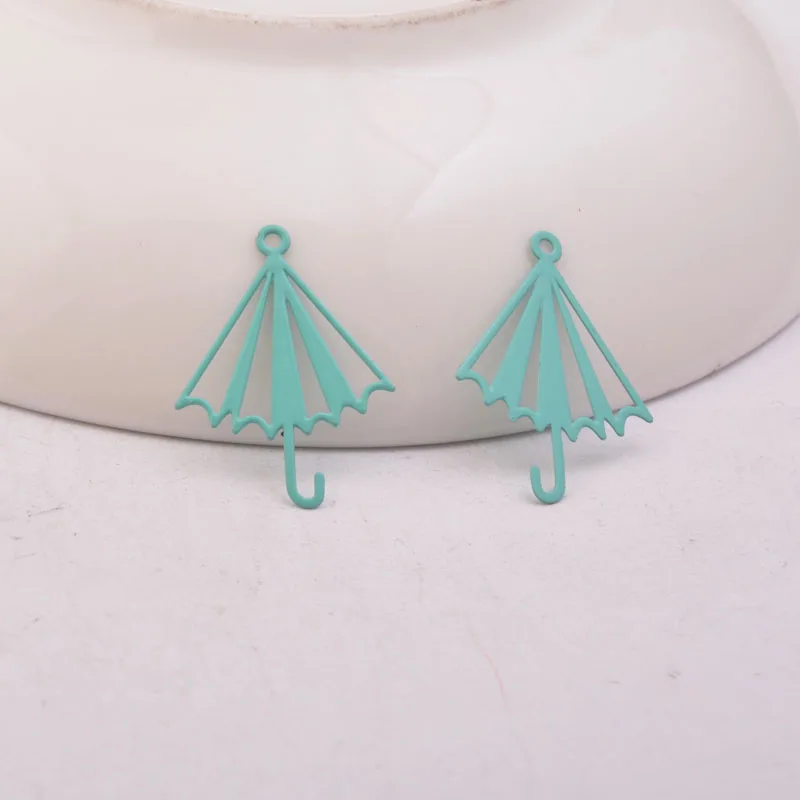 50 Stück AC920 16*22mm OL-Style Regenschirm-Anhänger aus Messing, bunte kleine Regenschirm-Anhänger für DIY-Schmuckherstellung – Detail 7