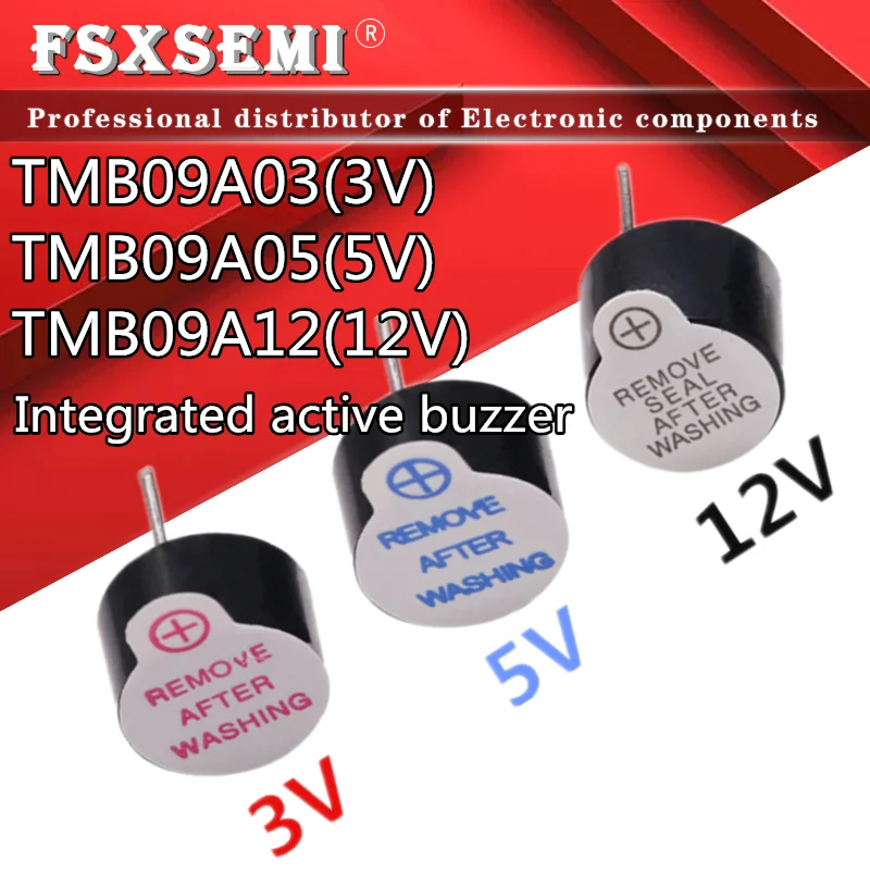 

10pcs/lot 0955 TMB09A03 3V TMB09A05 5V TMB09A12 12V Integrated Active buzzer sound 9*5mm 9mm*5.5mm