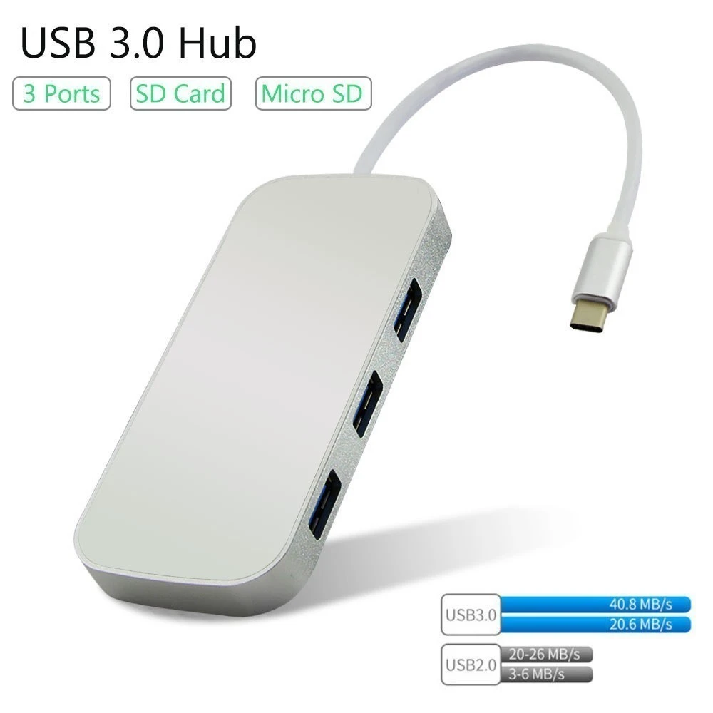 CHYI Aluminum Alloy Usb C Hub Type C To Multi 3 Port Usb 3.0 Hab Splitter Adapter Usb3.0 Dock Micro Computer Accessories For PC