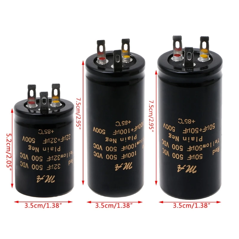 100+100uf,50+50uf,32+32uf,500V Audio Electrolytic Double Amplifier Capacitors Dropshipping