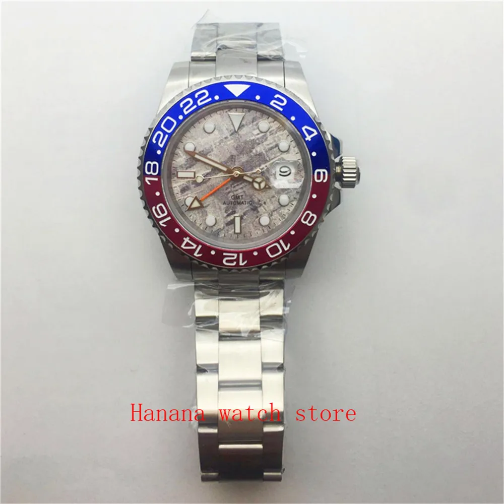 Bliger 40mm Japan NH34GMT Automatic mechanical watch Luminous dial sapphire glass ceramic ring with stylish men's watch