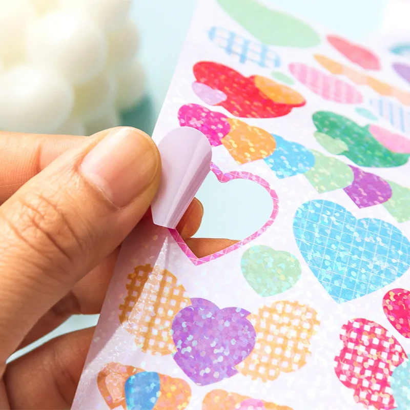 Color Ribbon butterfly Stickers Shiny Laser Mobile Phone Stationery Idol Card DIY Material Decorative Sticker Personalized