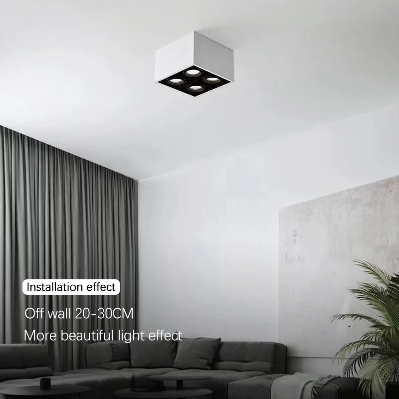 Surface mounted  LED7/12W LvingCeiling spotlight 3000K-6500K Dimmable Fixture Control  Lighting Google dimming Spotlight