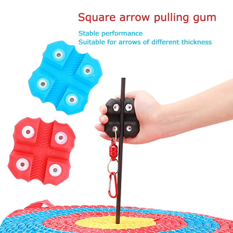 7*7cm Square Arrow Pulling Rubber  Dual-use To Take The Arrow Silicone Arrow Pulling Material Arrows