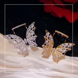 Big Butterfly Rings For Women S925 Sterling Open Size Exquisite Atmosphere Cubic Zirconia Wing Index Finger Fine Jewelry Anel