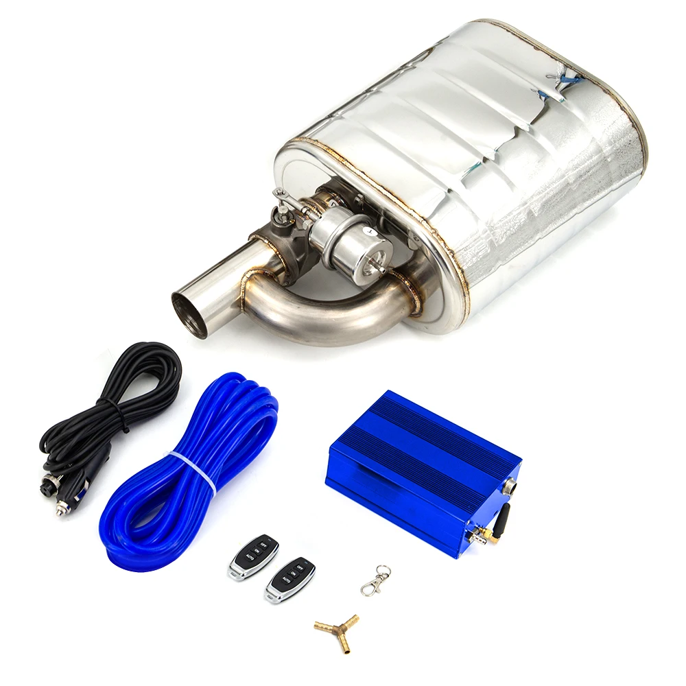 

Universal Car Exhaust System Vacuum Valve Control Exhaust Pipe Kit Variable Silencer Stainless 51 63 76 Mm Remote Control