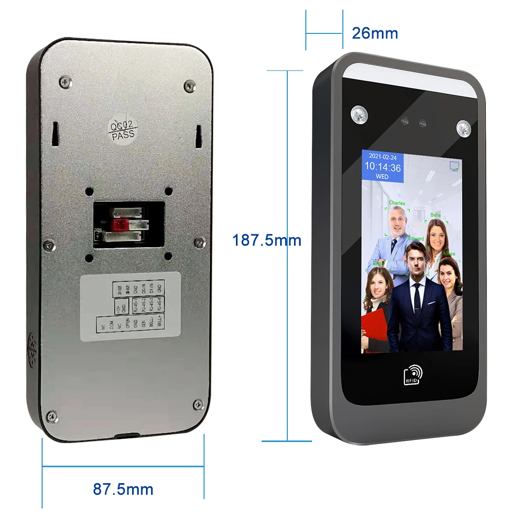 4.3 inch Touch Screen Face Recognition Device Dynamic TCP/IP USB Employee Time Attendance Access Control Multi language 5000User