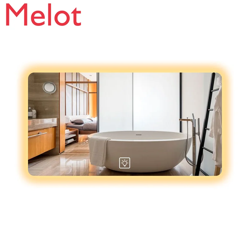 

Умное зеркало с сенсорным экраном, светодиодное зеркало для ванной комнаты, настенное противотуманное светящееся косметическое зеркало для ванной комнаты