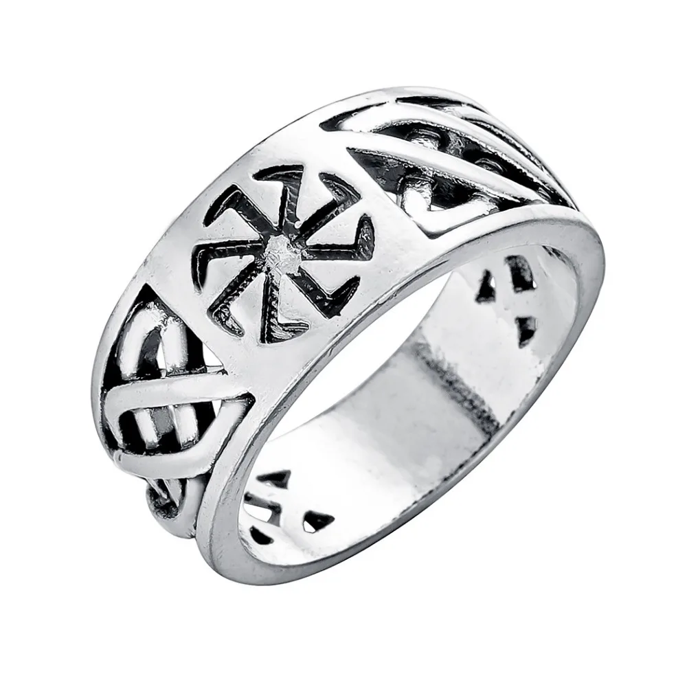 Slavic Kolovrat Symbol Norse Valknut Compass Amulet Viking Ring For Women Men Wicca Witchcraft