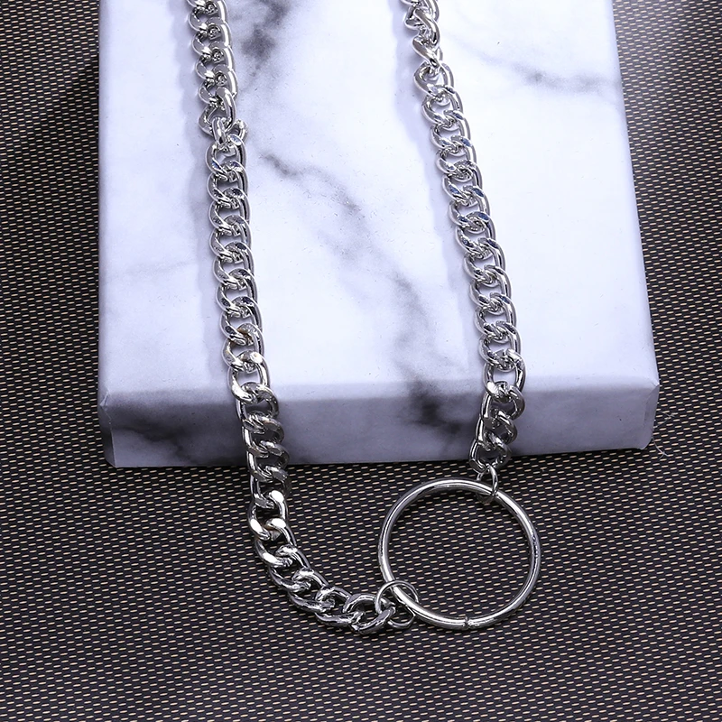2022 neue Halskette Für Frauen Gothic Kette Choker Kreis Rock Aussage Halskette Kreis Dekoration Metall Schmuck Vintage Mode – Detail 8