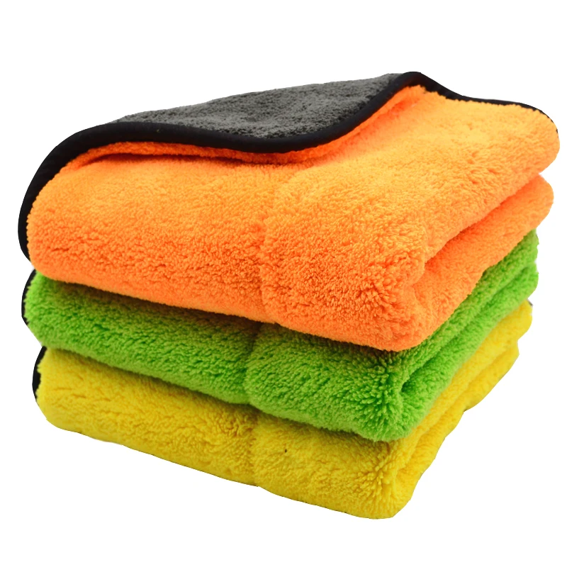 3PCS 800GSM 45cmx38cm Super Thick Plush Microfiber Car Cleaning Cloths Car Care Microfibre Wax Polishing Detailing Towels Soft