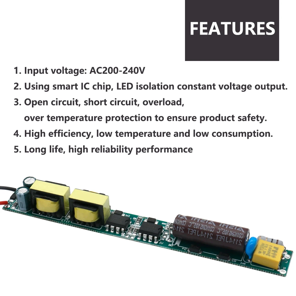 Imagem -03 - Led Tube Driver Strip Power Supply Adapter Transformadores de Iluminação para Led Tube Lights 200240v 6080w 600ma