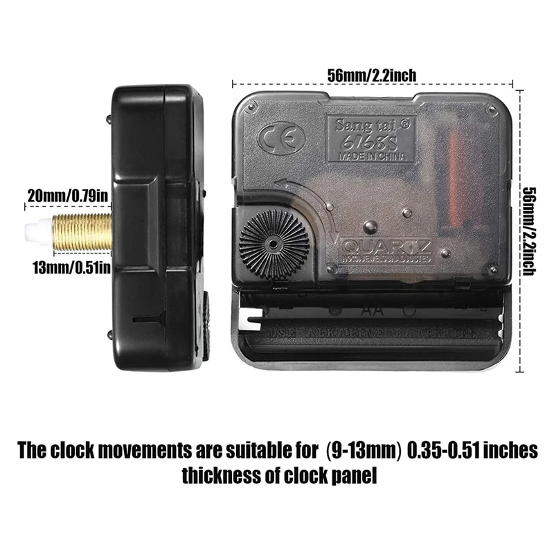 4 PCS Wall Quartz Clock Movement Mechanism DIY Replacement Clock Hands And Motor Kit Hooks Repair Parts