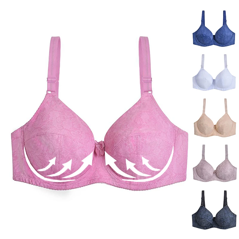 

New Ultra-Thin Thick Cup Bras For Women Adjusted-Straps Underwire Sexy Underwear Lace CDE Cup Bralette Lingerie Top Plus Size