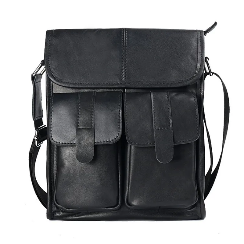 Bolso de mensajero estilo piel de vaca, bolsos de cuero genuino Natural de alta calidad, bolsos de hombro informales de negocios, bolso de