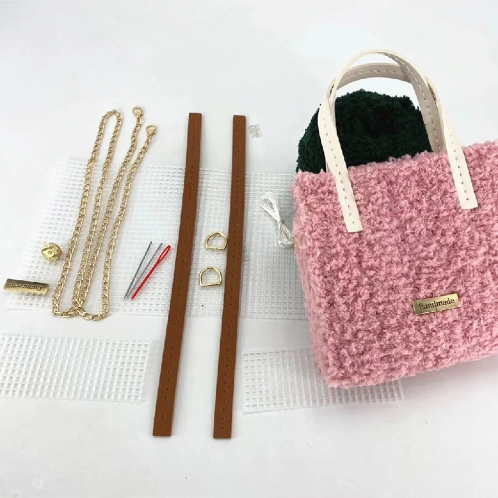 8pcs/set Plush Mesh Weaving Plastic Mesh Plastic Mesh Kit Diy Bag Accessories Hand-woven Bag Weaving Helper