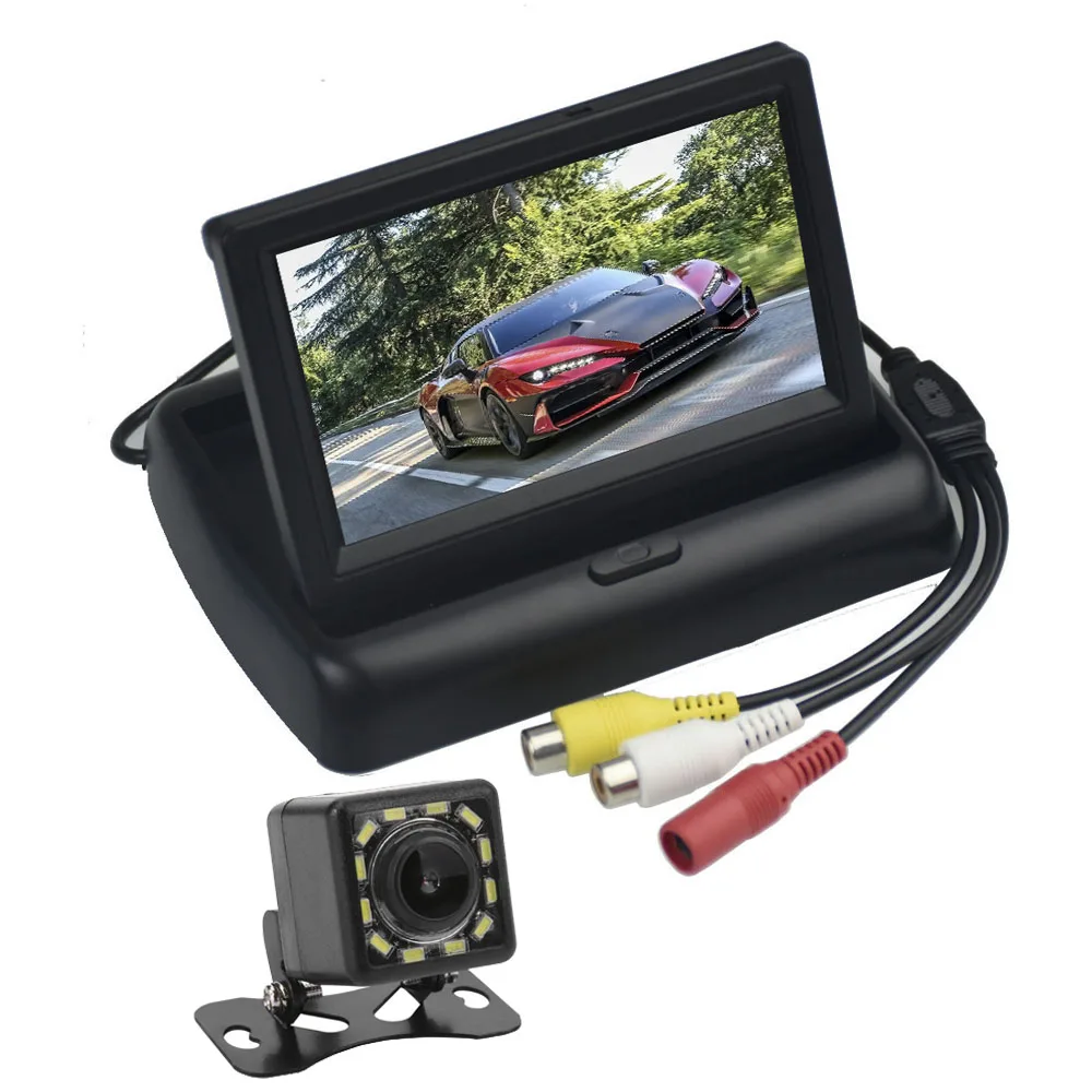 

HD CCD 4.3" Color TFT LCD Folding Car Parking Assistance Monitors S DC 12V Folding Car Monitors With Rear View Camera