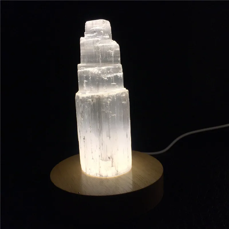 10-25CM Natural Quartz Crystal Selenite Tower Moroccan Lamp Reiki Healing  Mineral Specimen Home Decor Collect view 5