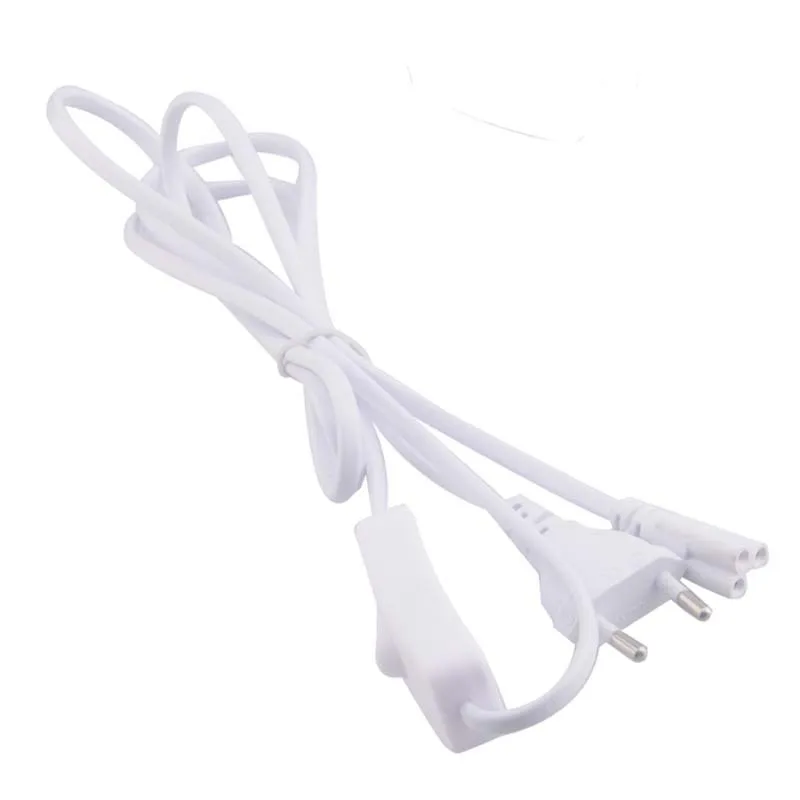 1pc US EU Plug T5 T8 Led Tube Cable 3 Hole 1.8M 3M Cable with ON/OFF Switch Power Cord Extension Cable For LED Tube Light